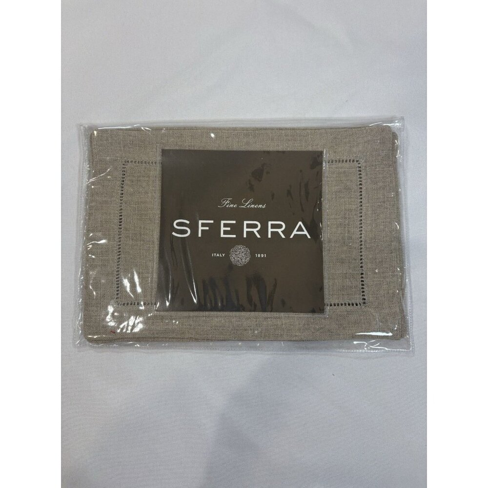 Sferra Linen Cocktail Napkins Set Of 4. 902 Beige 6x9” New